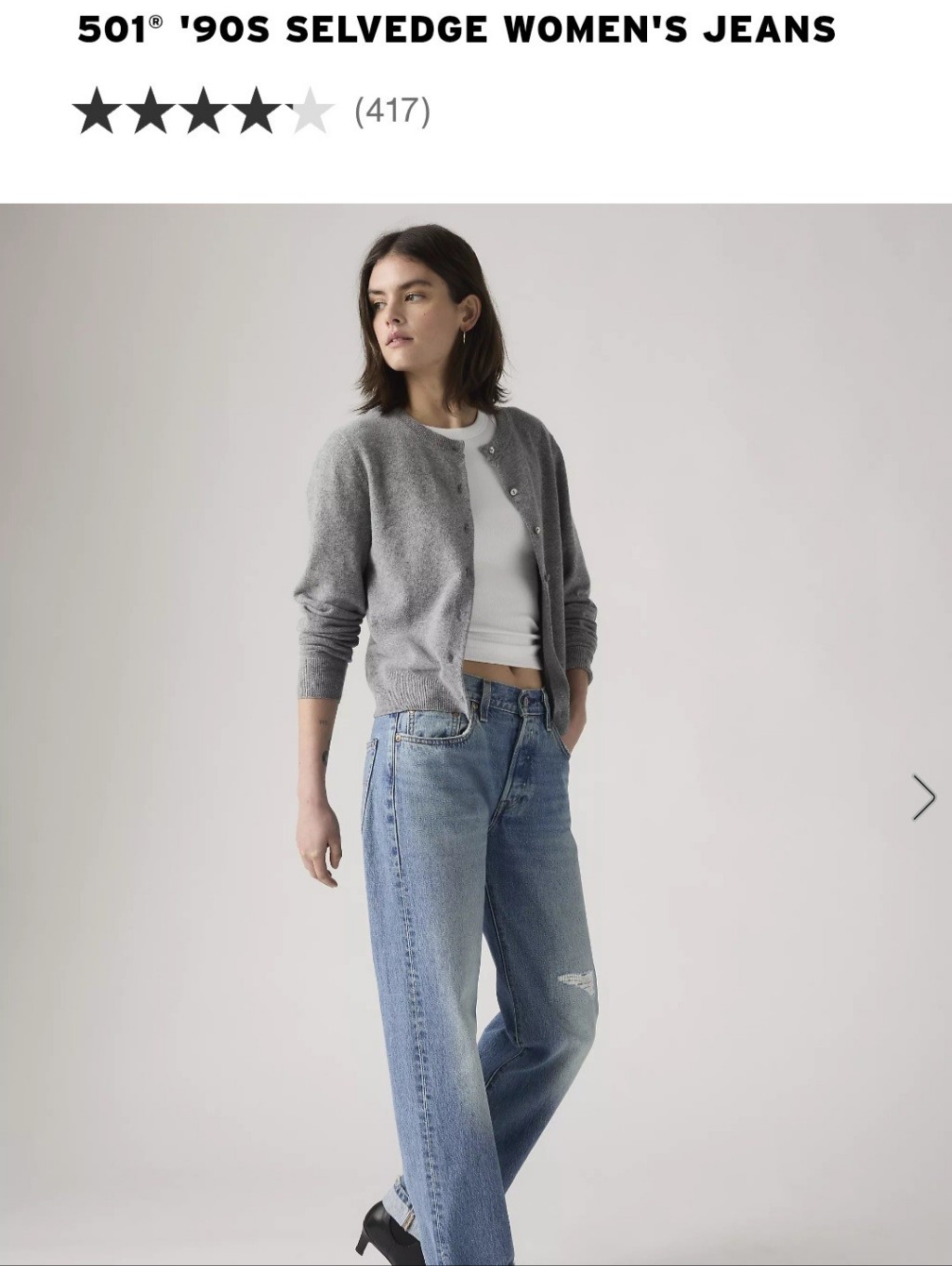 Levi's Fresh Plan Medium Wash 501 90's Selvedge Womens Jeans Nwt